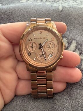 Michael Kors Rose Gold-Tone Stainless Steel Chronograph Watch